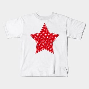 White stars on red star Kids T-Shirt